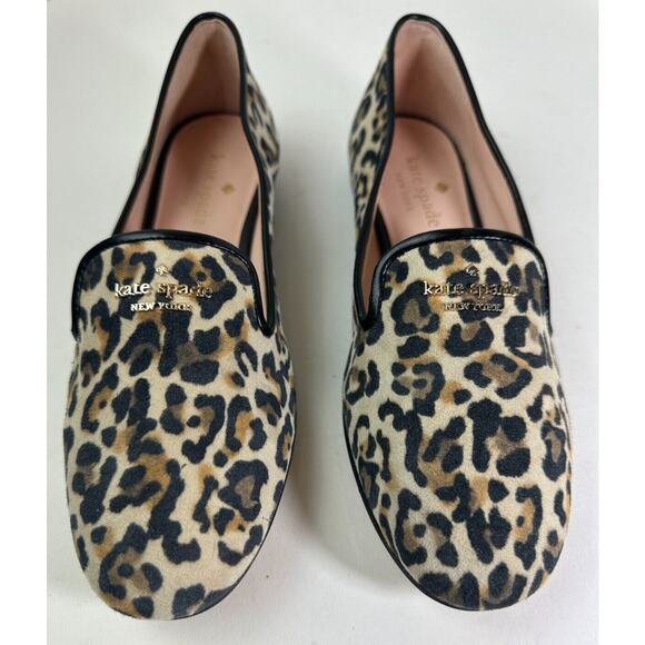 Kate Spade Claudia Leopard Animal Print Flats Brown Black Leather Shoes Size 7.5 - Picture 10 of 11